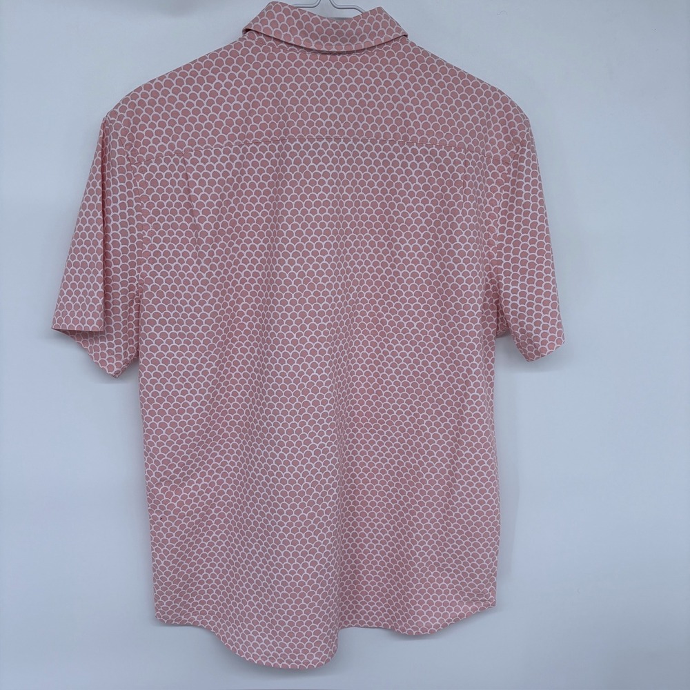 Pink Faherty Fish Scale Pattern Short Sleeve Casu… - image 4
